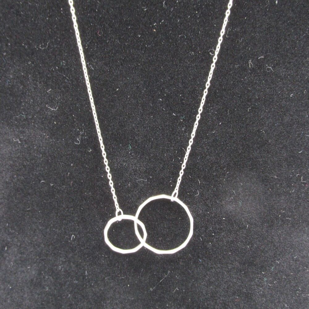 Stella & Dot Love Eternal Hoop Pendant Necklace .925 Silver Adjustable